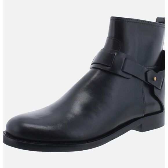 Tory Burch Colton Black Leather Logo Bootie NWOB Size 6 - Picture 2 of 9